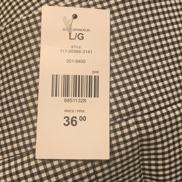 shier black and white plaid  pants, stretchy thick fabric - Picture 3 of 3